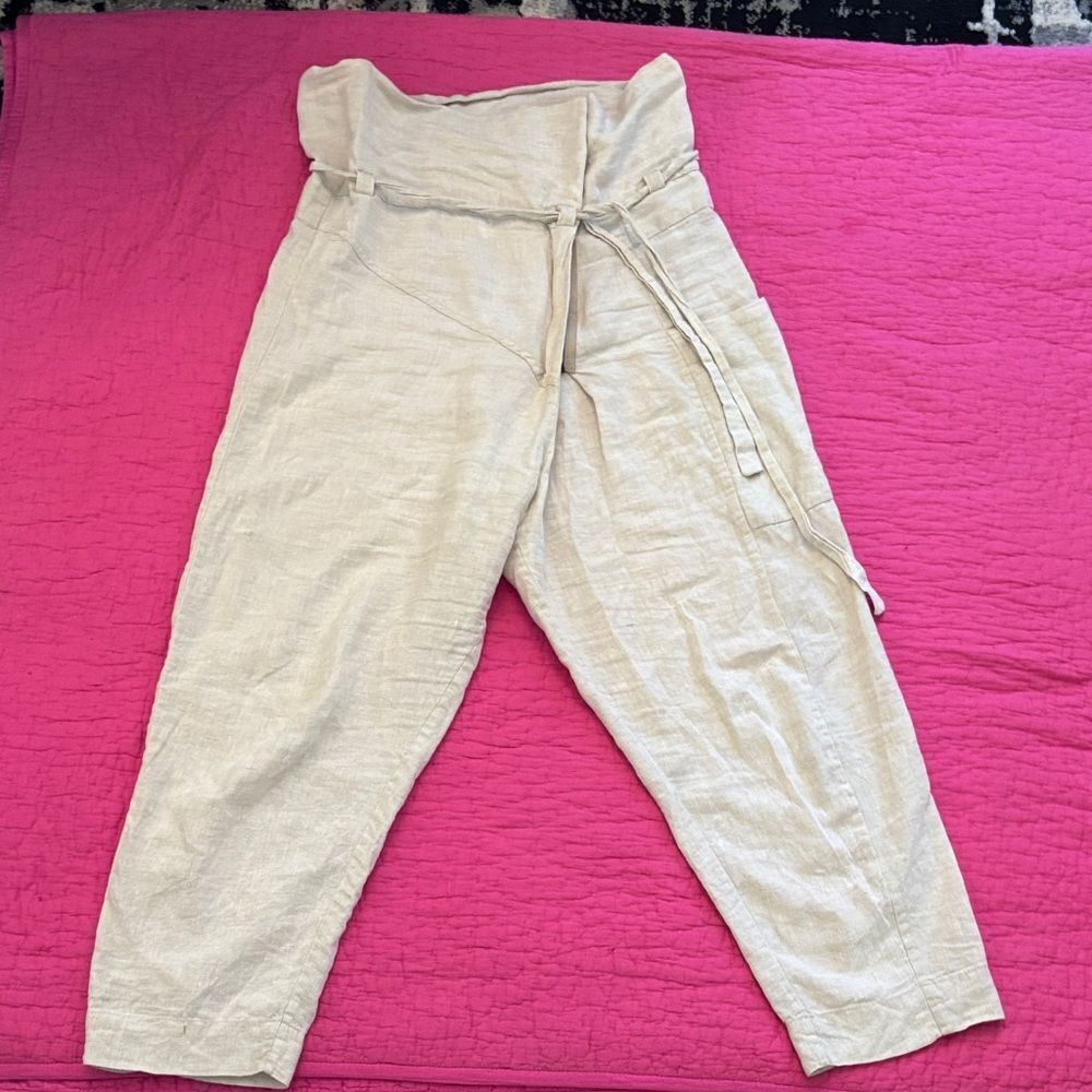 Osklen 100% linen Stylish Cream Women's Pants, L